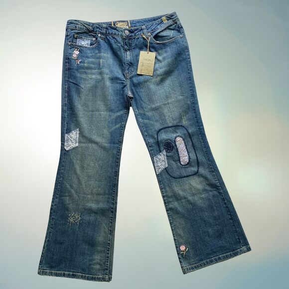 C'est Toi Patchwork Denim Jeans - Picture 1 of 14